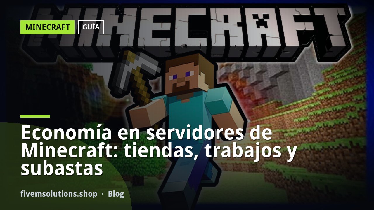 Economía en servidores de Minecraft: tiendas, trabajos y subastas