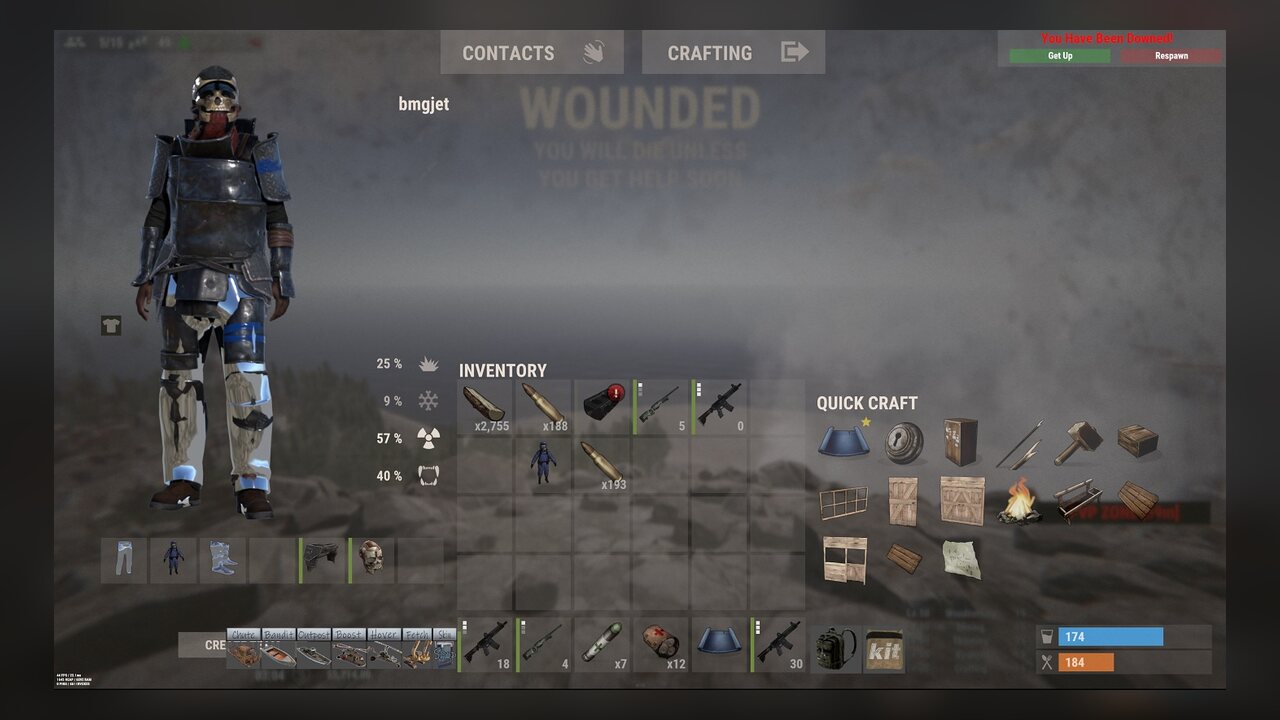 Downed — estado herido ampliado