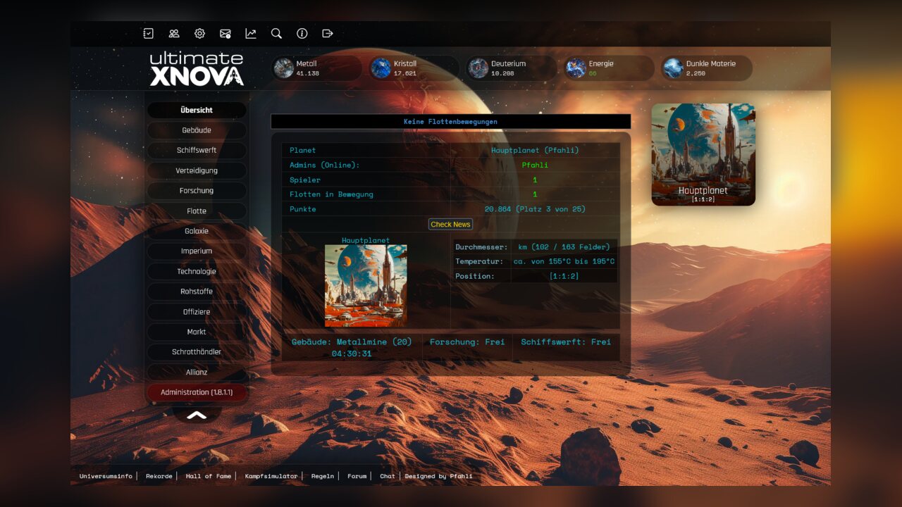 ultimateXnova — XNova con interfaz modernizada